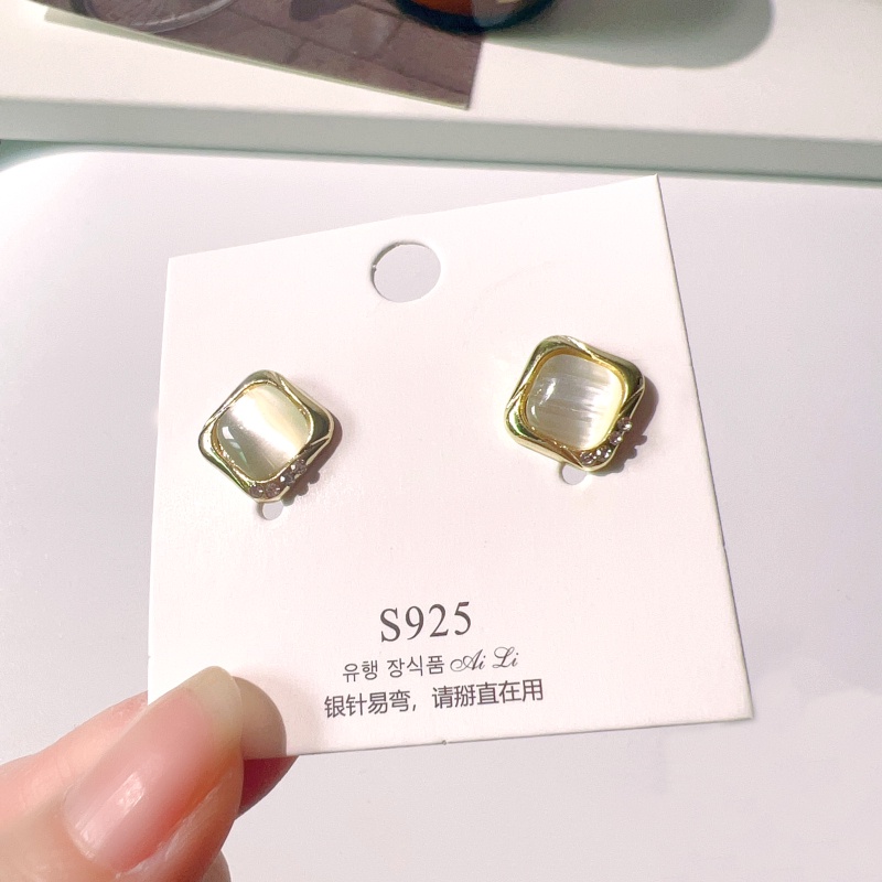 Khuyên Tai Đính Đá opal Cao Cấp Phong Cách retro Mẫu Mới 2023 Dành Cho Nữ