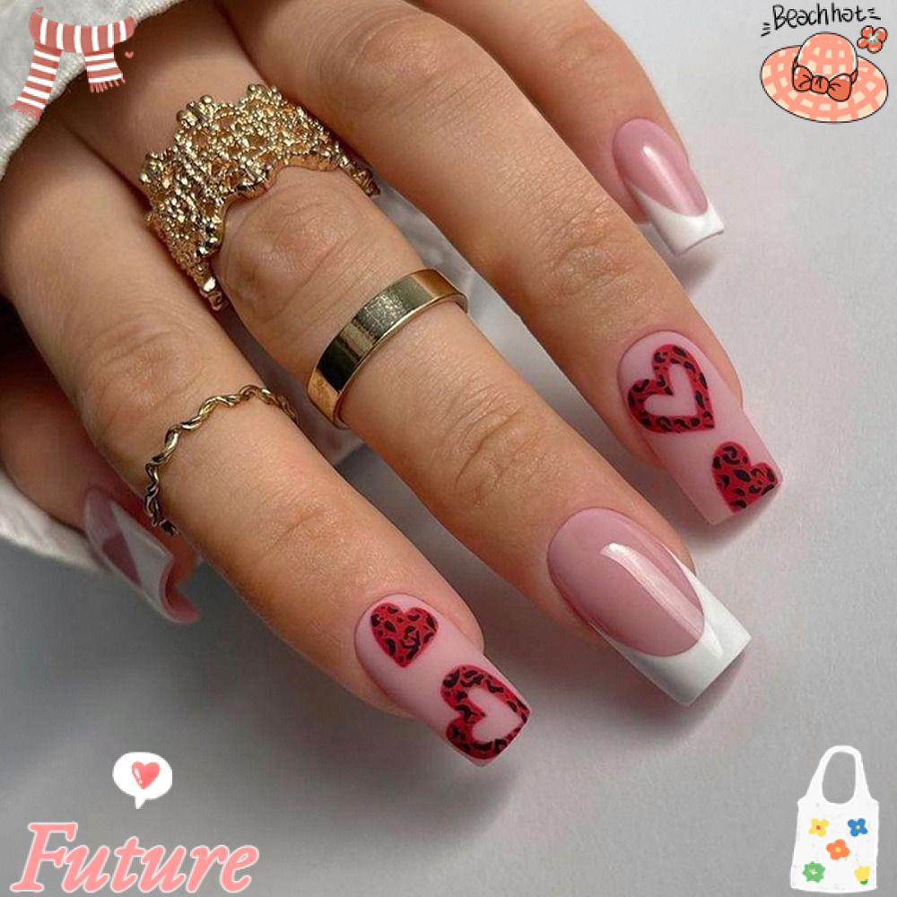 Bộ Móng Tay Giả Che Phủ Toàn Diện Đầu Vuông DIY