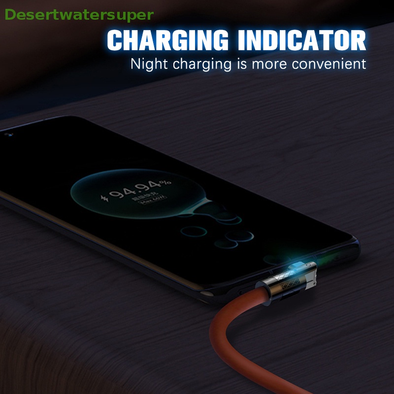 Cáp Sạc Nhanh Type C 120W 6A 180 Độ Bằng Silicone° Dây Cáp Xoay Được Có Thể Xoay Được Tiện Dụng