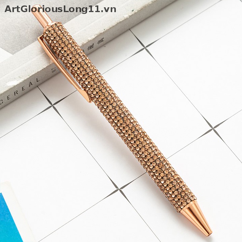 Bút Bi Mực Đen Ngòi 0.5mm Đính Kim Sa Lấp Lánh