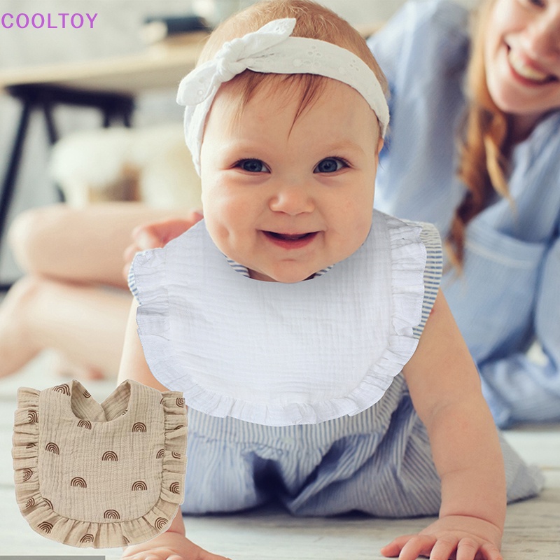 1 Yếm Ăn Cotton Mềm Mại Họa Tiết Hoa Xinh Xắn Cho Bé