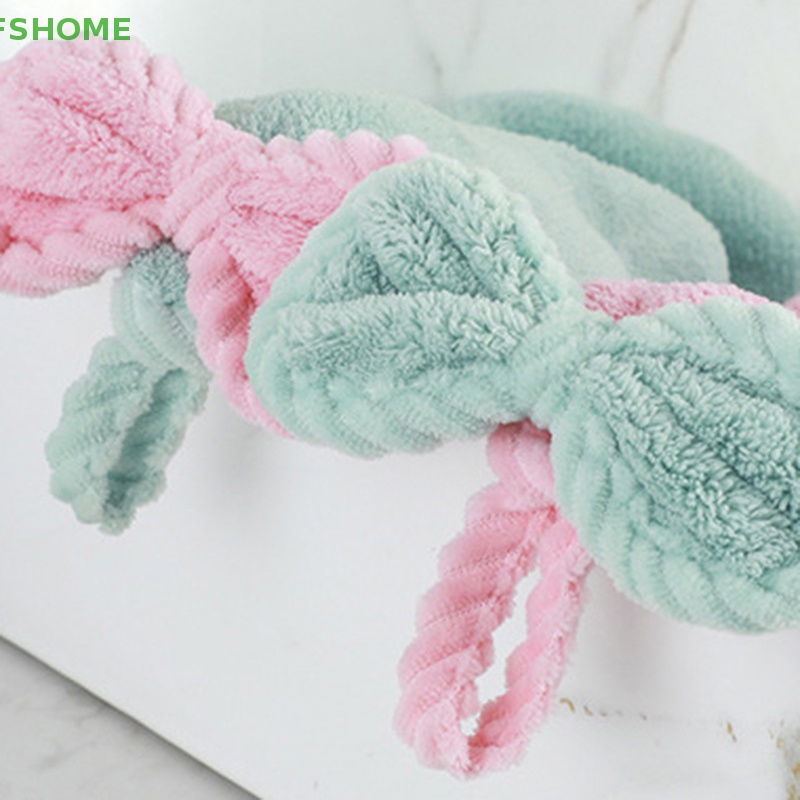 Khăn Lau Tay Vải Nhung San Hô Mềm Mại Thấm Hút Nước Nhanh Khô Tiện Dụng Cho Nhà Bếp / Phòng Tắm Mới