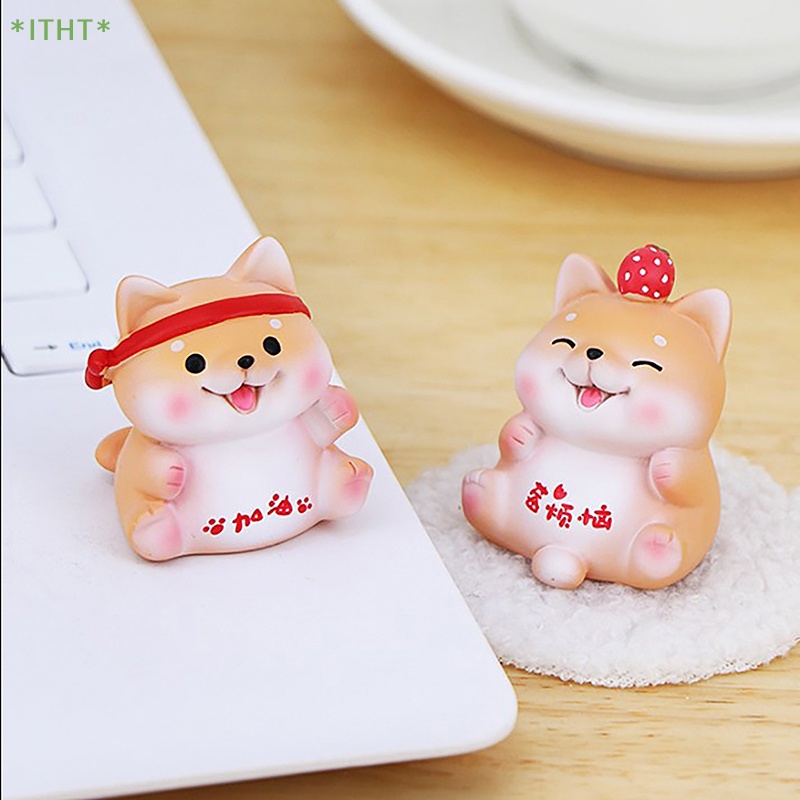 Mô Hình Chú Chó May Mắn Bằng Nhựa Resin Trang Trí Bánh Kem Mới