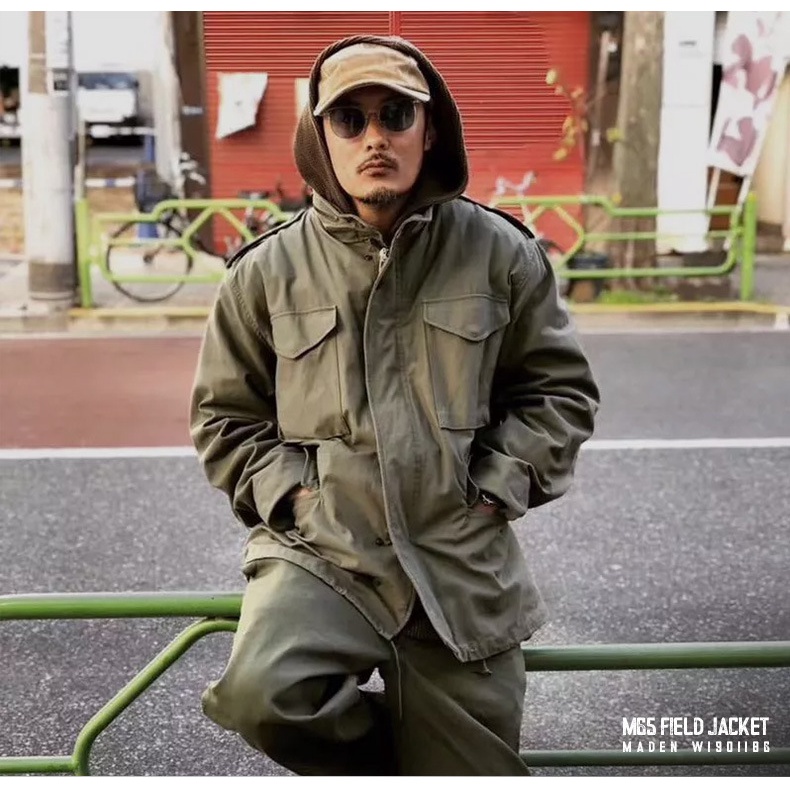 Áo Khoác Kaki Phối Nhiều Túi Thời Trang Mỹ M65 Cá Tính Cho Nam
