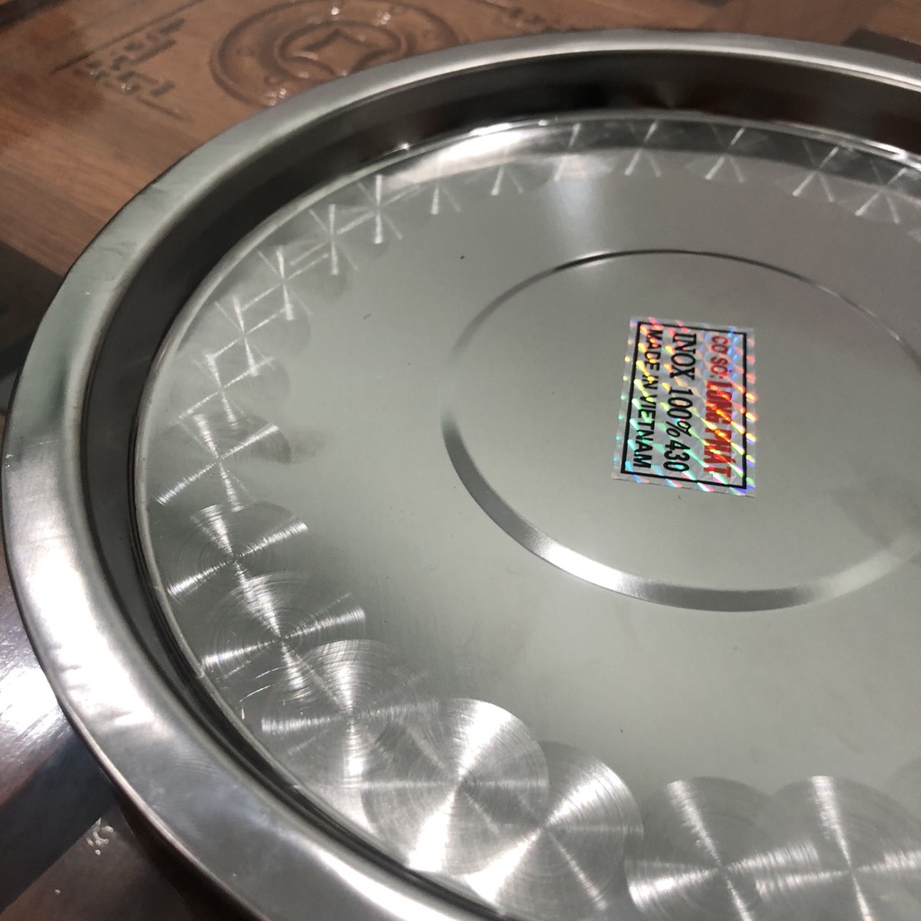 Khay Tròn Inox, Dĩa Tròn Inox Cao Cấp 26cm Chuyên Dùng Lót Bếp Cồn - Hàng Việt Nam Sản Xuất