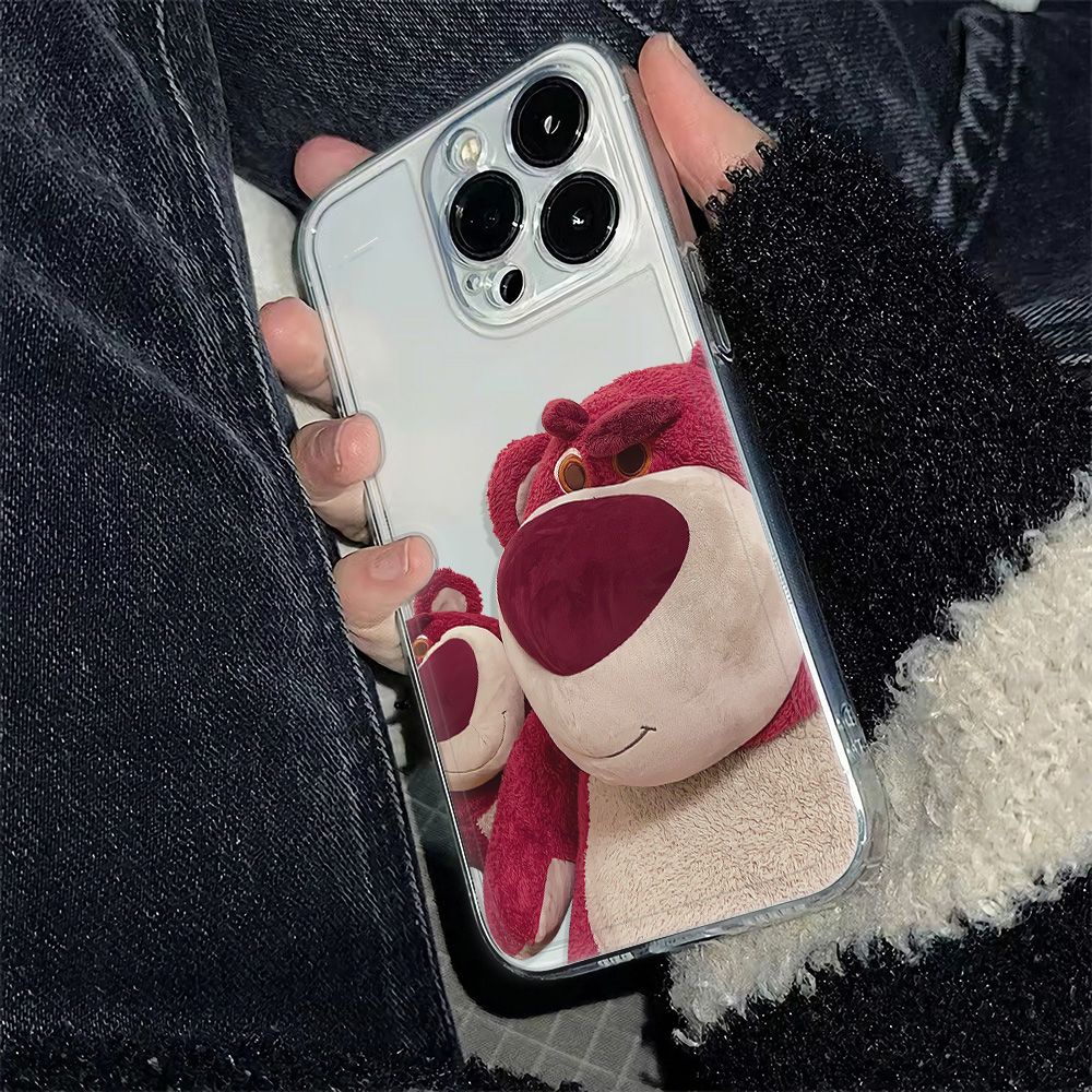 ✅Ốp Điện Thoại Mềm Chống Sốc Hình Gấu Dâu Tây Cho Iphone 14Pro Plus 1213 Max 1178 6In 4RIB