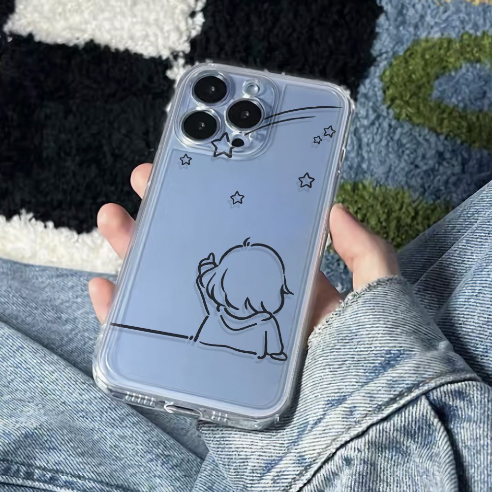 ✅Ốp Điện Thoại Dẻo Họa Tiết Cô Gái Đơn Giản Chống Sốc Cho Iphone 13 max11 plus 14Pro786Iniphone12