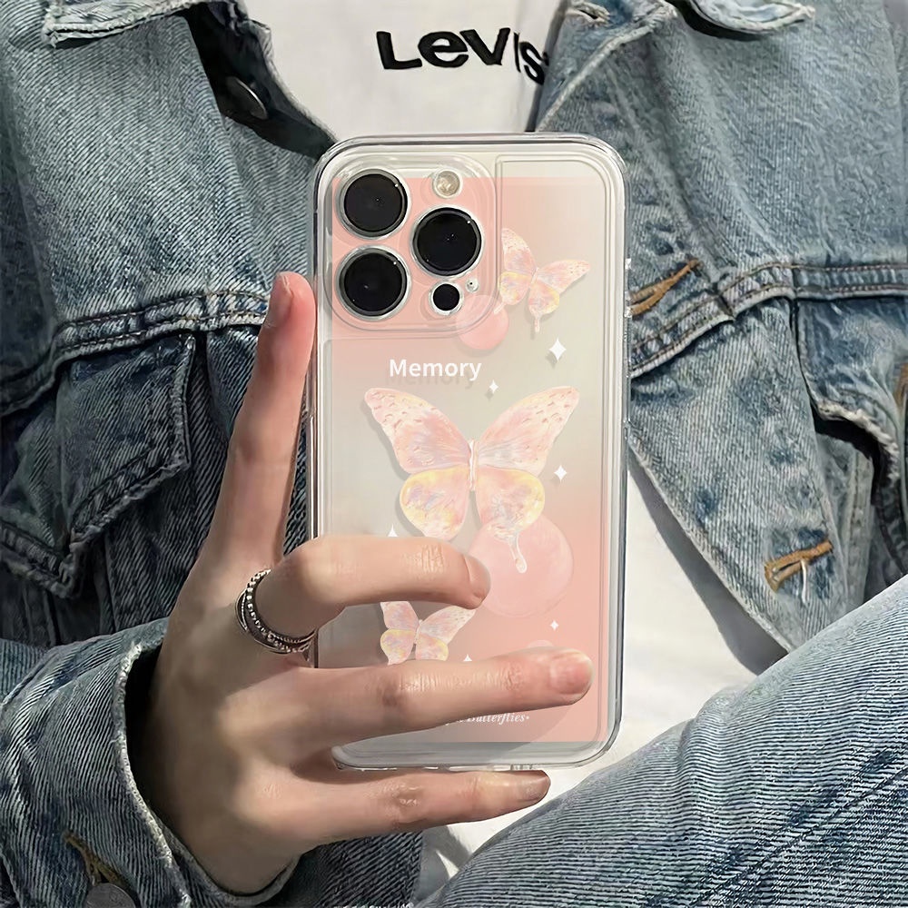 ✅Ốp Điện Thoại Mềm Chống Sốc Họa Tiết Bướm Màu Gradient Cho Iphone 13Max6In Apple 78iPhone12plus14pro11 13Max