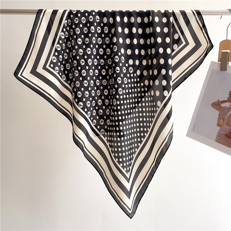 Khăn Choàng Cổ Hình Vuông 70X70Cm Chất Liệu Lụa Họa Tiết Chấm Bi Nhiều Màu Thời Trang Cho Nữ