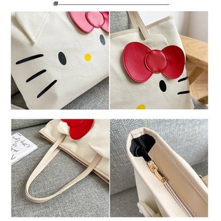 Túi vải Cỡ Lớn In Hình hello kitty Mới