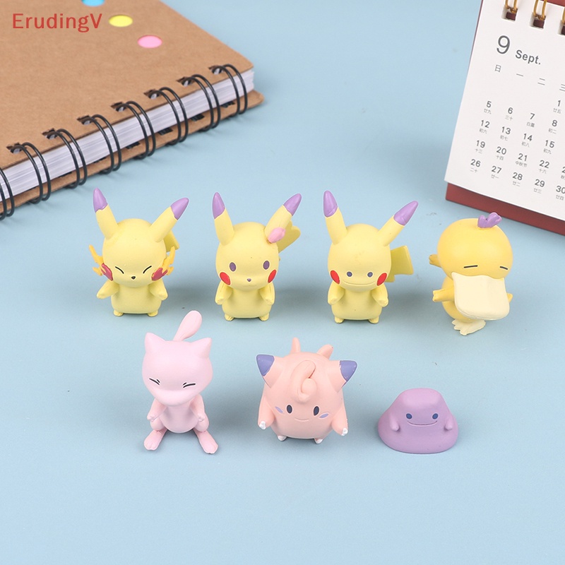 [ErudingV] Mô Hình Nhân Vật Queue Bikachu Psyduck Mew Clefairy Hoạt Hình Bằng Pvc Đáng Yêu [Mới]