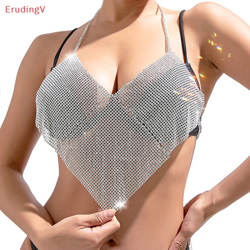 [ErudingV] Áo Croptop Đính Đá Hở Lưng y2k Dây Xích Đeo Cơ Thể Đi Tiệc Tùng Cho Nữ [Mới]