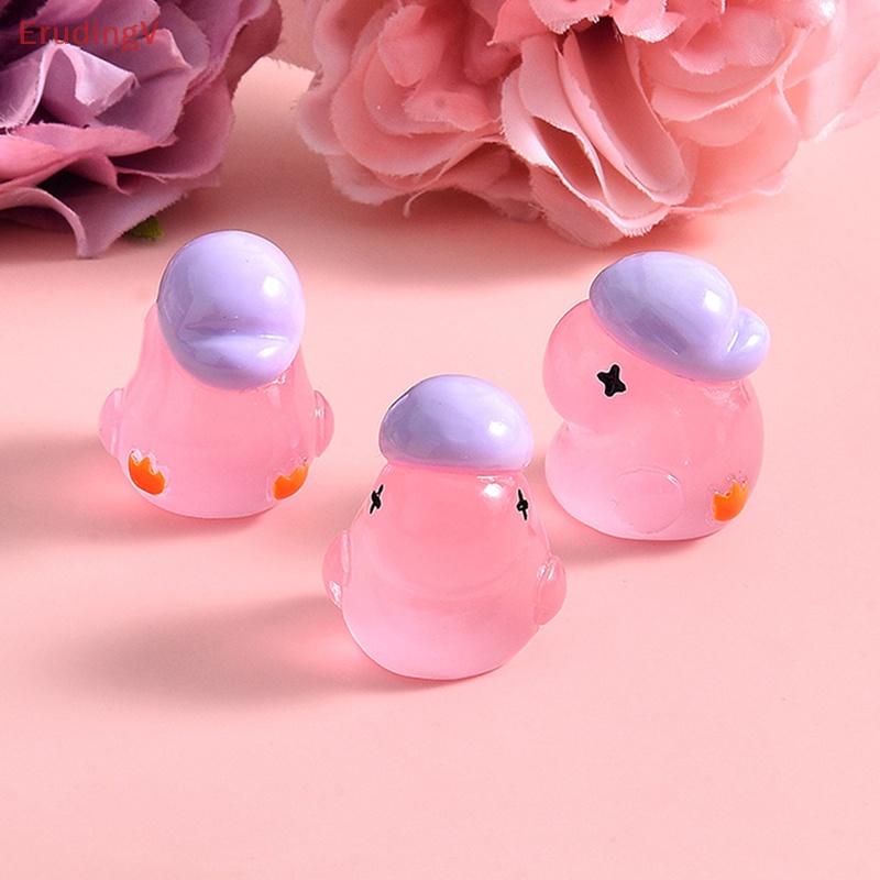 Bộ 5 Chú Vịt Dạ Quang Bằng Nhựa Resin Dùng Trang Trí Sổ Tay DIY