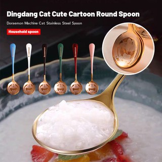 Thìa inox doraemon dễ thương, muỗng inox 410 doremon thép không gỉ nhiều màu ăn bánh uống trà
