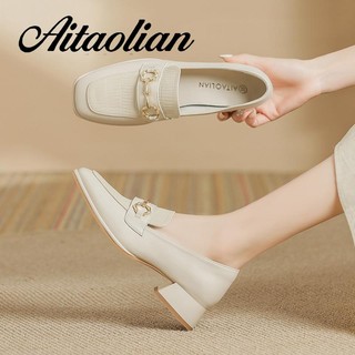Giày Lười Da Đế Dày 3cm Thời Trang Cho Nữ