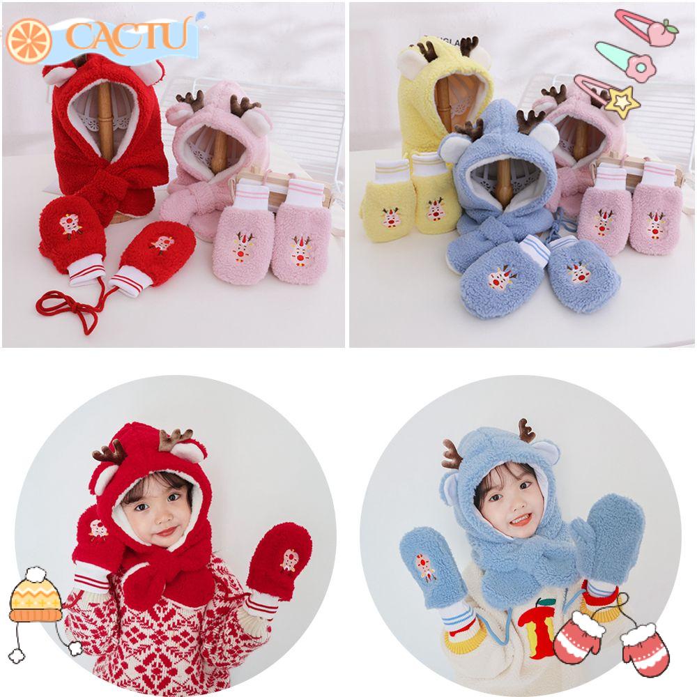Bộ 2 Món Nón + Găng Tay + Găng Tay + Găng Tay + Khăn Choàng Dày Dặn In