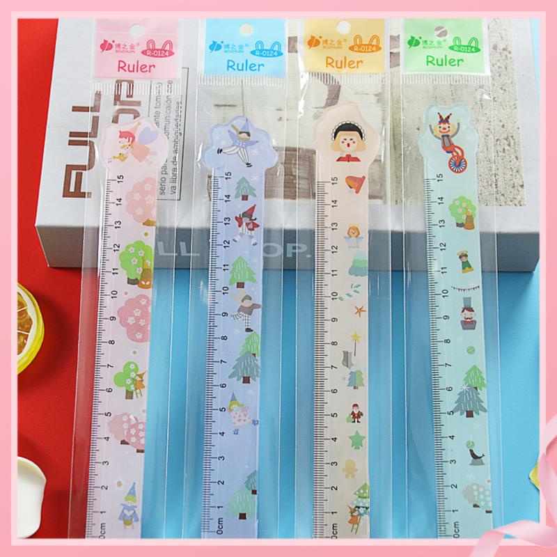 Thước Kẻ Hình Hoạt Hình Bằng Acrylic Trong Suốt Dễ Thương Có Thước Đo