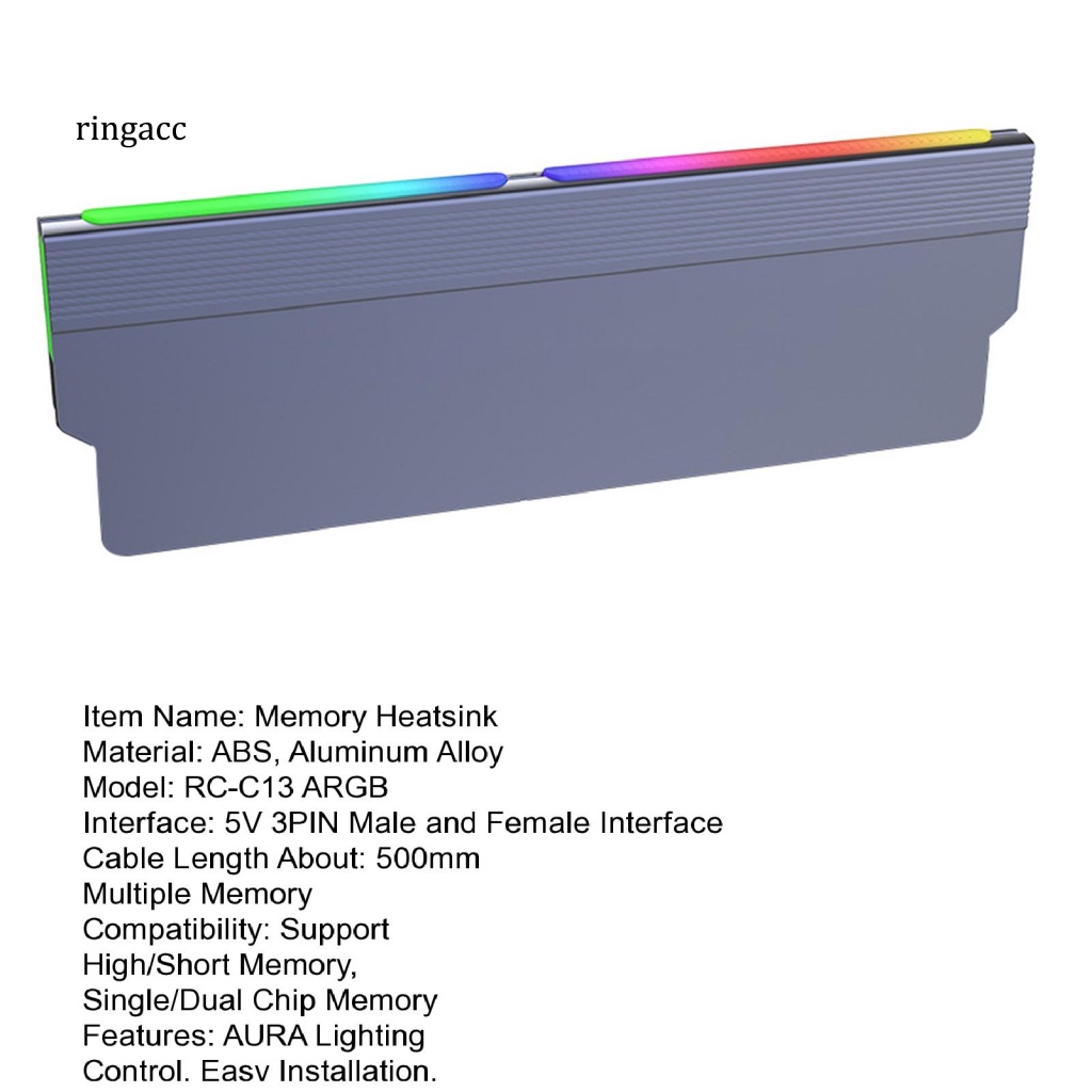 Áo Vest Tản Nhiệt RGA RC-C13 ARGB 5V 3PIN Siêu Mỏng Chống Trượt Hiệu Quả Cho Máy Tính Văn Phòng