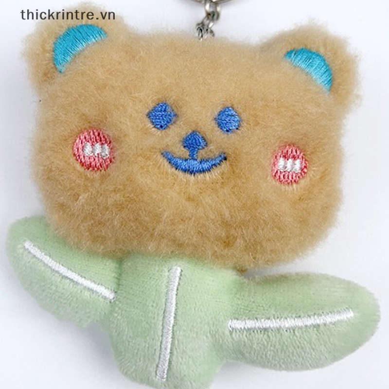 Móc Khóa Hình Gấu / Thỏ 3D Bằng Lông Nhung Dễ Thương Xinh Xắn