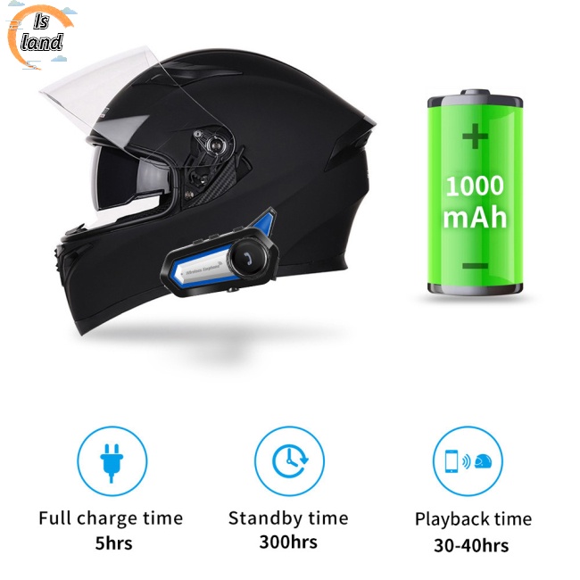 Tai Nghe Bluetooth Bt31 Pin 1000mah Chống Nước Chống Ồn Dùng Cho Mũ Bảo Hiểm