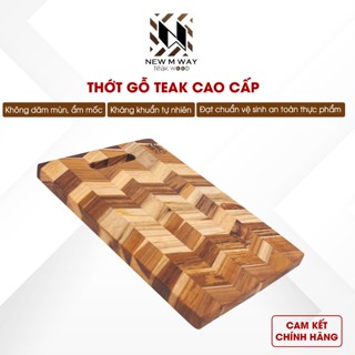  Thớt gỗ Teak New M Way ghép xương cá kháng khuẩn không dăm mùn không ẩm mốc mẫu mới 2023 