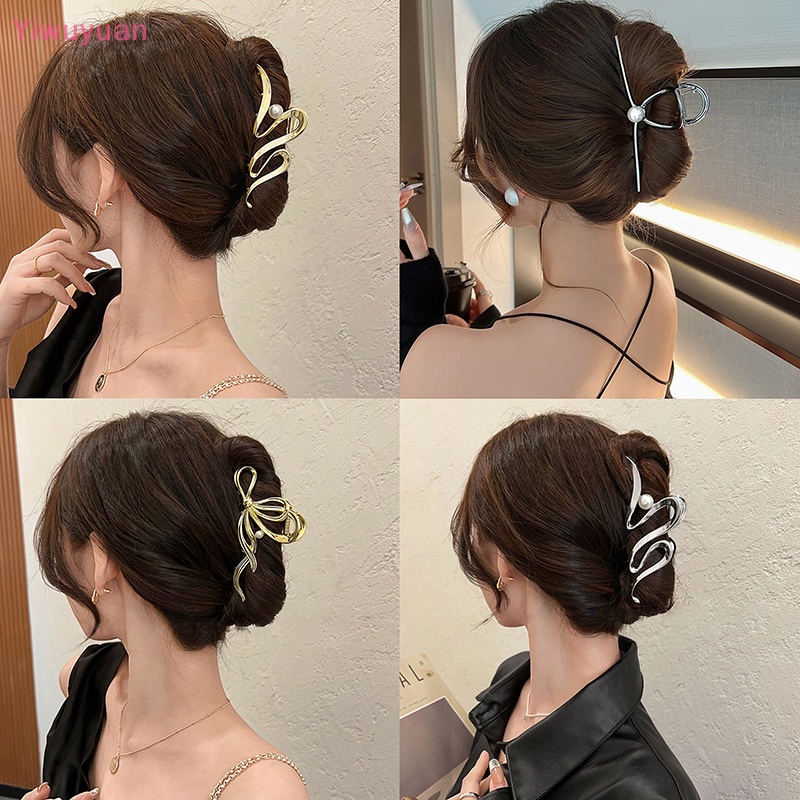 Kẹp Tóc Kim Loại Đính Hạt Ngọc Trai Thời Trang Cho Nữ