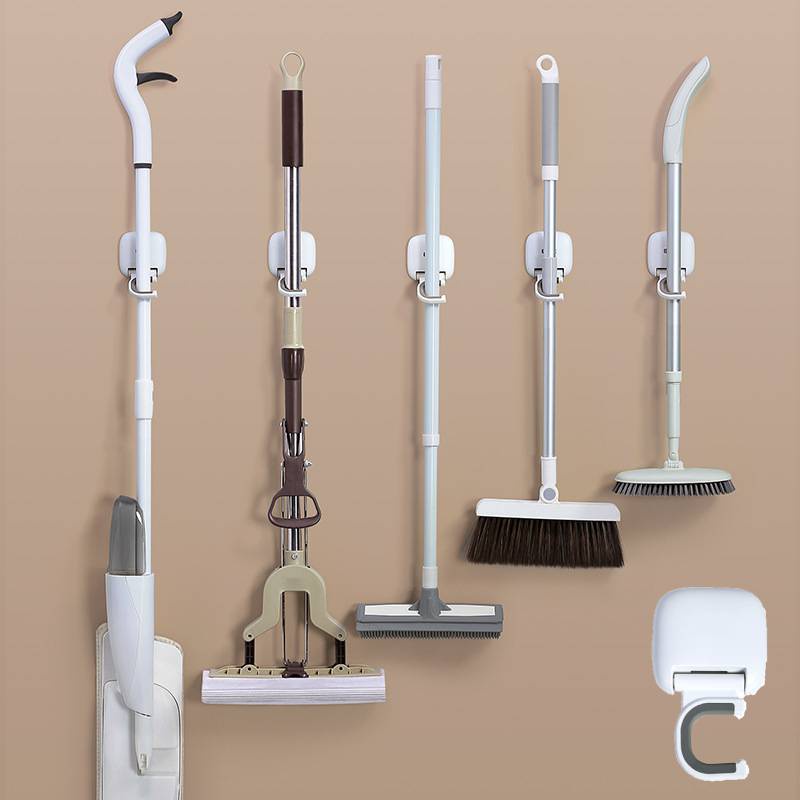 Chổi Rod Clip chủ Mop móc treo tường lỗ miễn phí nhà bếp phòng tắm tạo tác đa chức năng mạnh mẽ lưu trữ giá lưu trữ lau móc Y