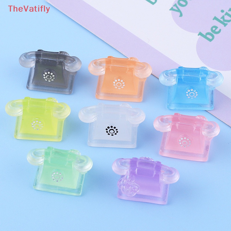 Set 2 Mặt Dây Chuyền Mini DIY Dạ Quang Bằng Nhựa Resin Đáng Yêu Cho Điện Thoại