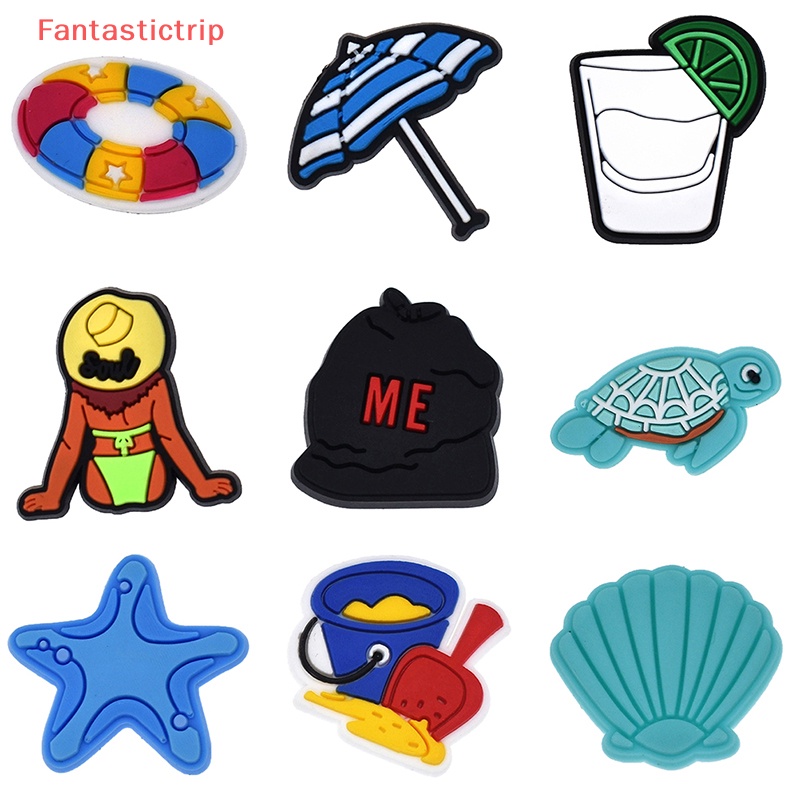 [Fantastictrip] 1 Phụ Kiện Khóa Giày Chủ Đề Mùa Hè Bằng PVC Mới