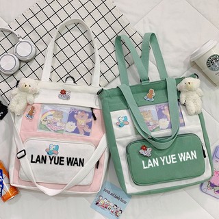 Ba lô vải canvas in chữ phong cách trẻ trung năng động dành cho học sinh