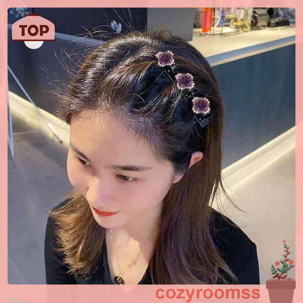 Set 4 Kẹp Tóc Đính Đá Lấp Lánh Dành Cho Nữ