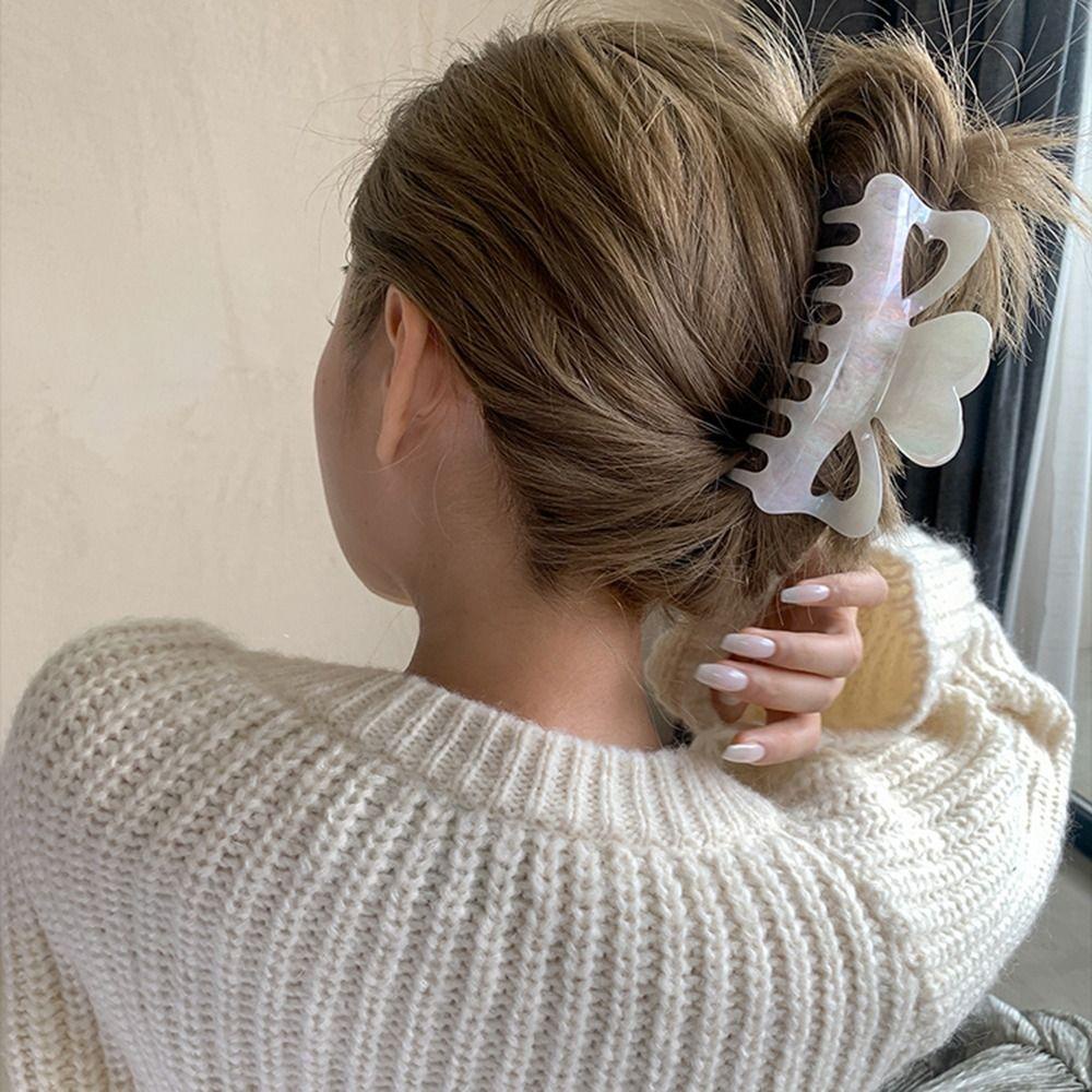 Kẹp Tóc Đuôi Ngựa Cỡ Lớn Hình Trái Tim Thời Trang Thanh Lịch Cho Nữ