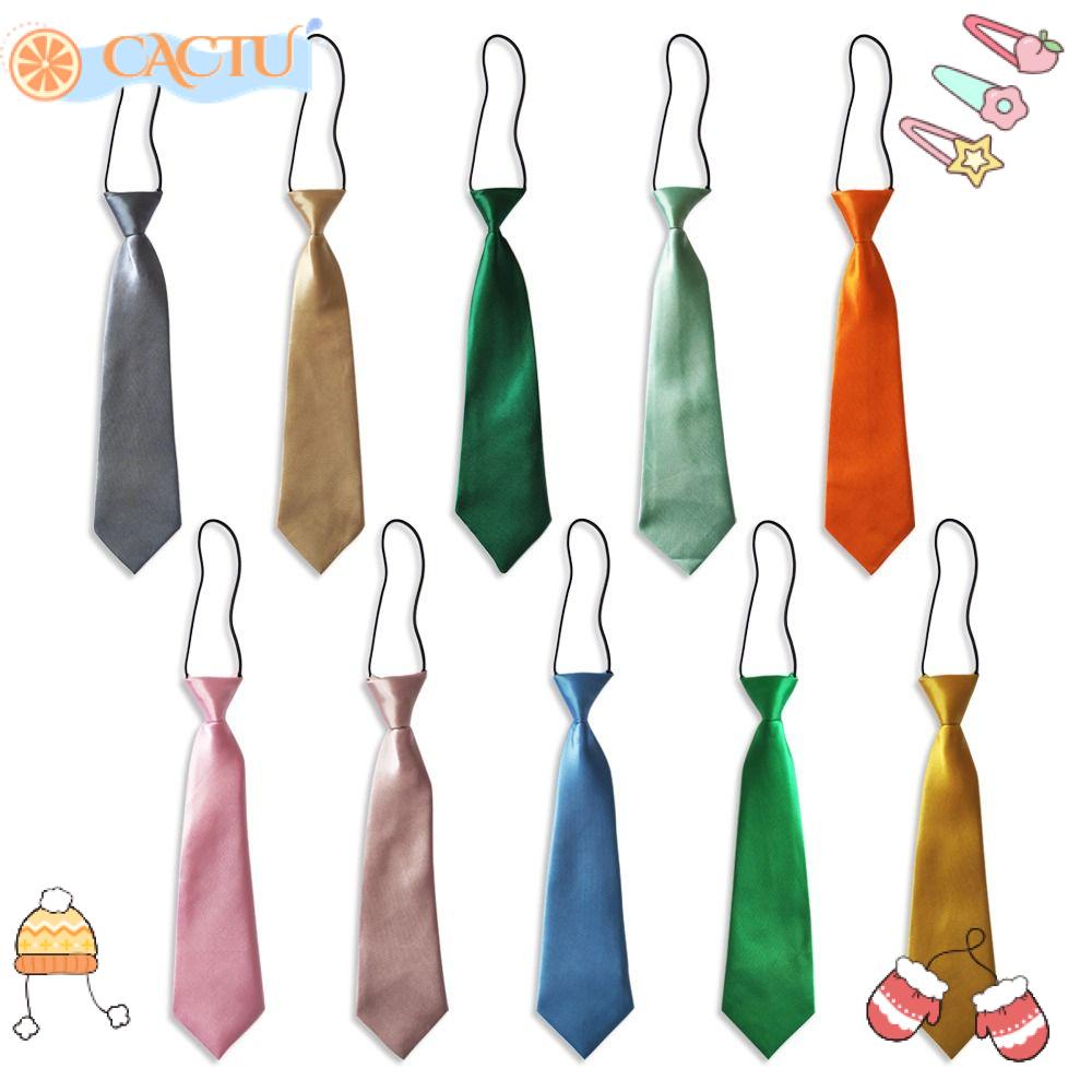 Cà Vạt Vải Satin Co Giãn Màu Trơn Dễ Thương Dành Cho Bé Trai Gái
