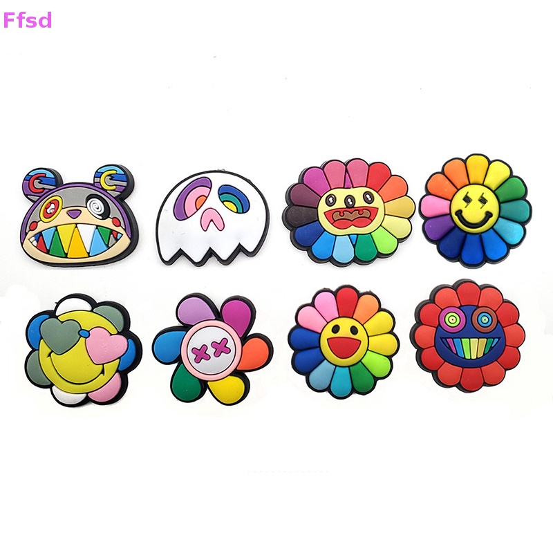 {Ffsd} Set 3 Phụ Kiện Trang Trí Giày Dép Hình Hoa Hướng Dương Hoạt Hình Có Thể Tháo Rời Trang Trí Sân Vườn DIY *