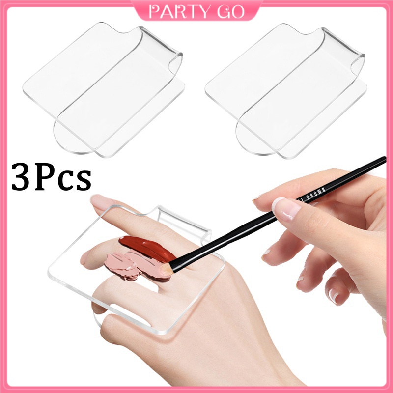 Set 3 Bảng Trộn Màu Trang Điểm Acrylic Trong Suốt Chuyên Nghiệp