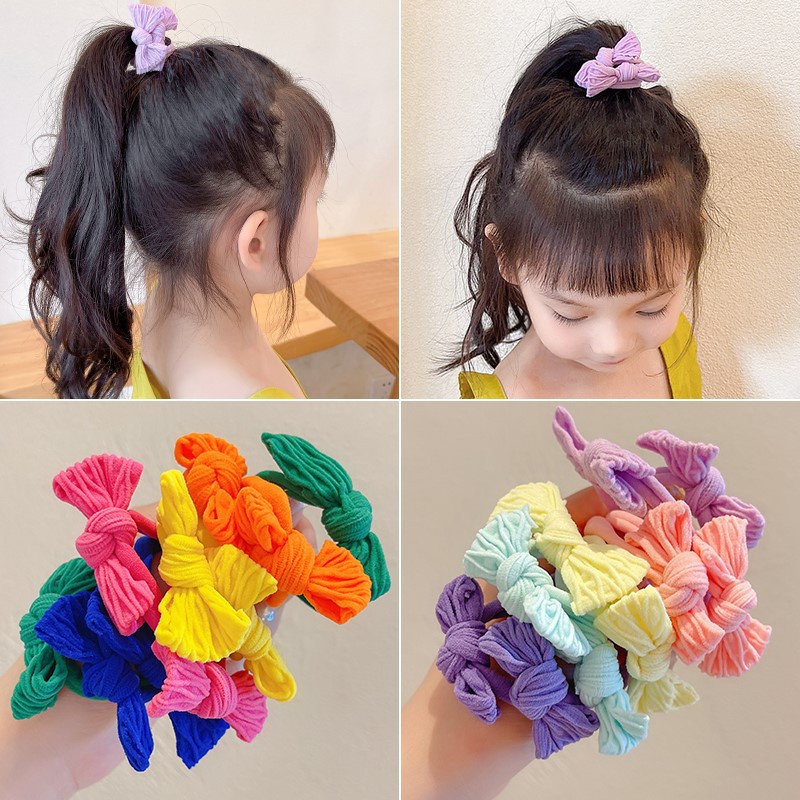 Haimeikang Set 5 Dây Buộc Tóc Co Giãn Nhiều Màu Sắc Ngọt Ngào Cho Nữ