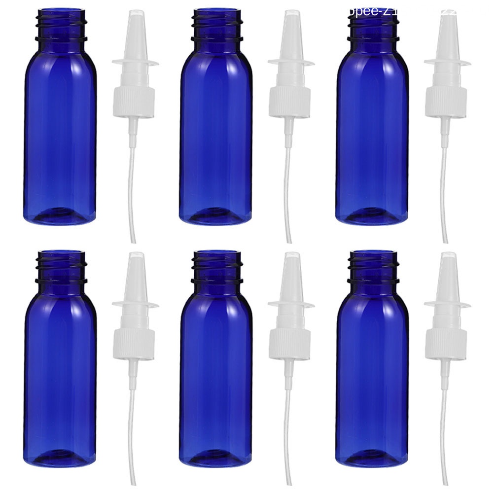 Bộ 6 Bình Xịt Phun Sương 12.5X2.5CM Bằng Nhựa Hình Tròn Màu Xanh Dương