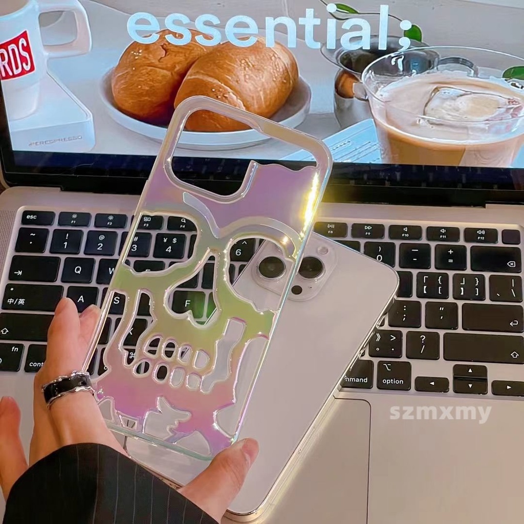 Ốp Điện Thoại Cứng Họa Tiết Đầu Lâu 3D Sang Trọng Thời Trang Cho Iphone 11 12 13 14 Pro Max 14Plus