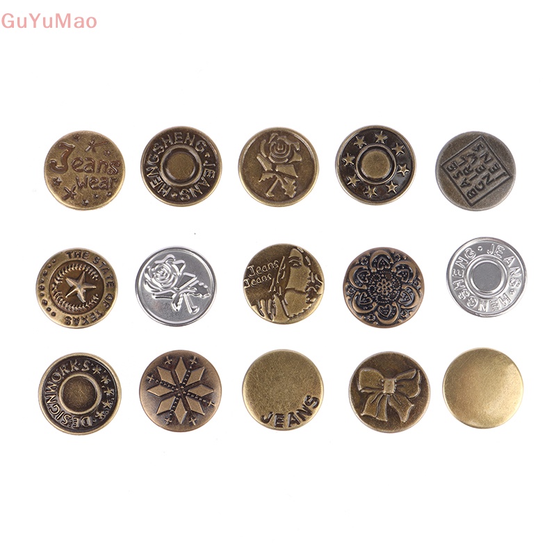 1 Bộ Nút Quần Jean 17mm Bằng Kim Loại Không Cần Khoan Có Thể Tháo Rời Kèm Ốc Vít Thay Đổi Kích Thước Eo PRTA