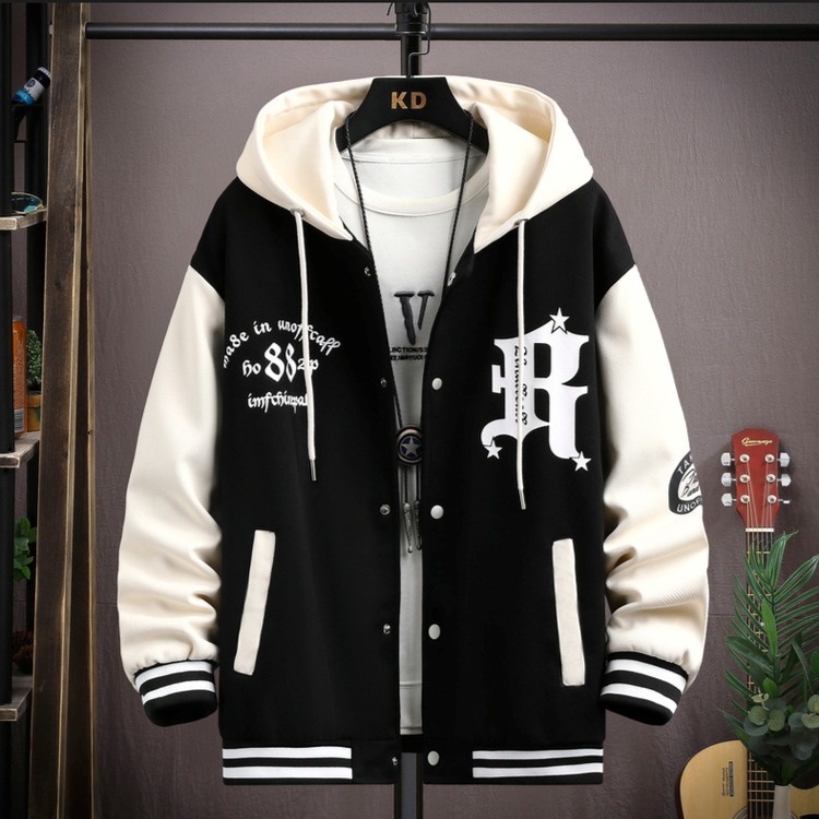 Mẫu mới áo khoác cúc bấm nam nữ chữ R ngực bên stylemarven AO KHOAC NAM 011