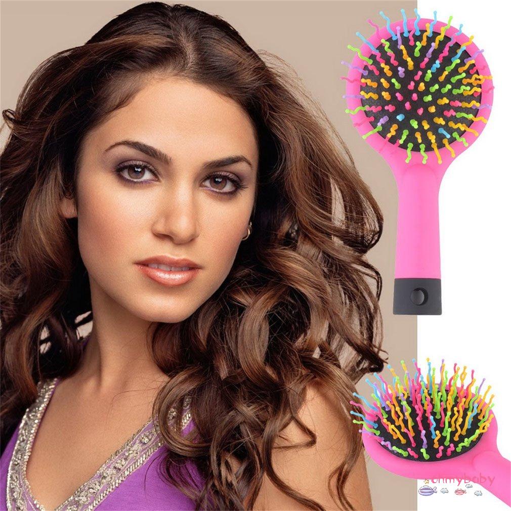 [Ready] 2015 Bán Chạy 1 Cầu Vồng Tập Chống Tĩnh Điện Detangler Uốn Tóc Thẳng Massage Lược Dụng Cụ Tạo Kiểu Có Gương [Z/6]