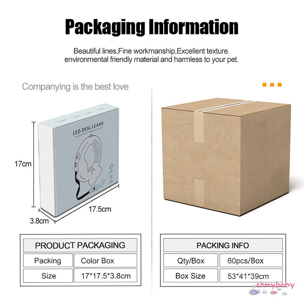 [InStock] Dây Xích Chó Đèn Led Bền Lười Tự Thu Vào Chống Trơn Trượt Cho Thú Cưng Con Có Sạc [Z/3]