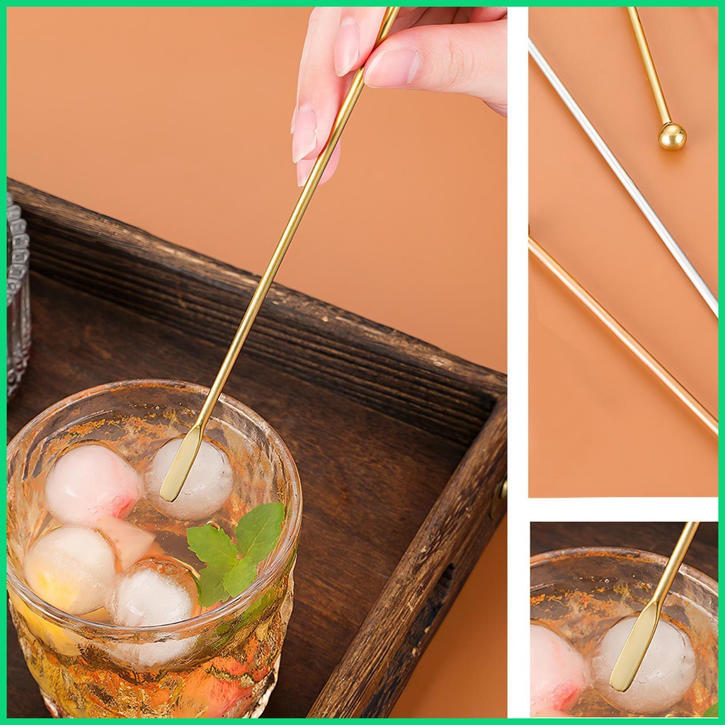 Set 10 Que Khuấy Đồ Uống Bằng Thép Không Gỉ 304