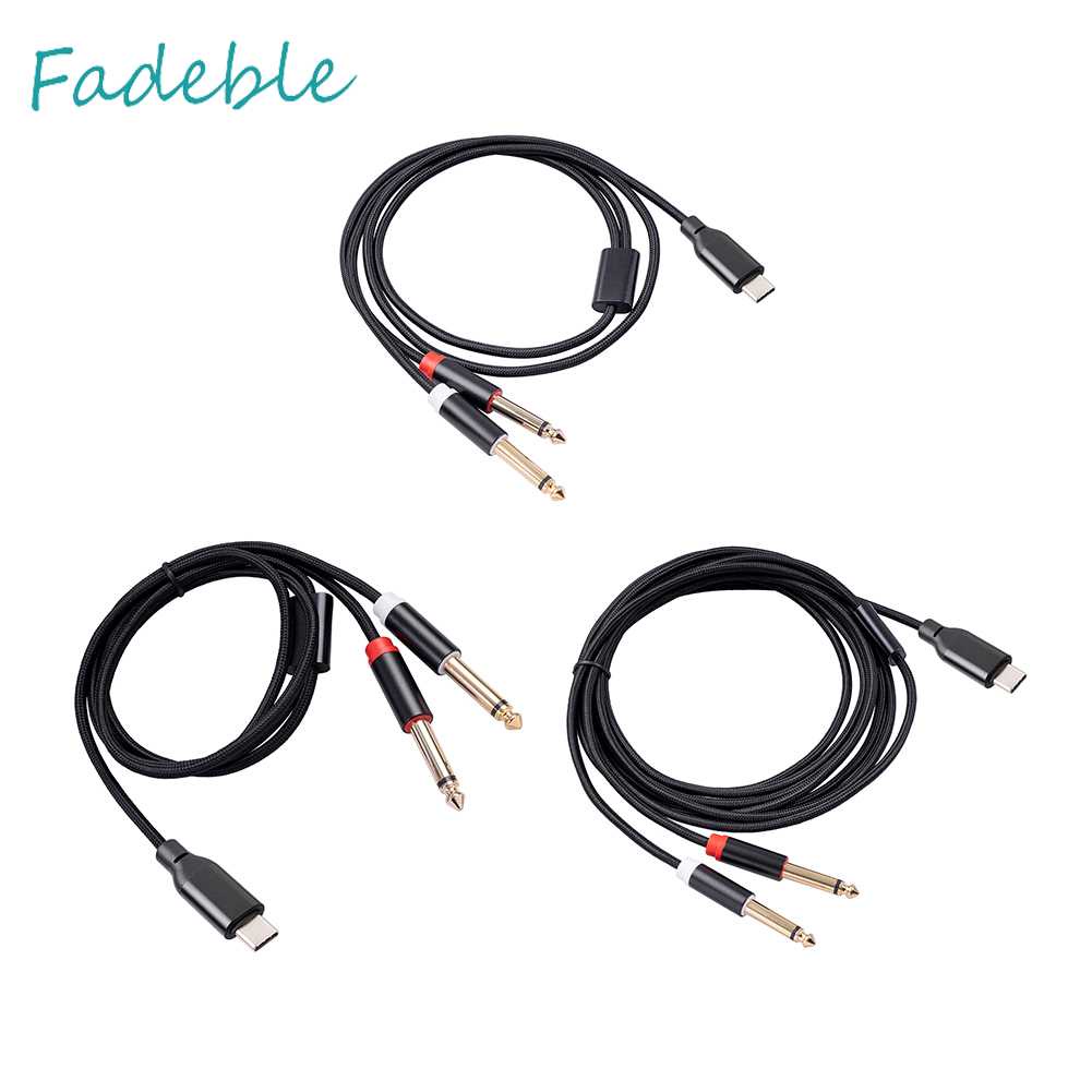 Cáp Chuyển Đổi Âm Thanh Loại C Sang Hai Đầu 6.35 Cho Máy Tính