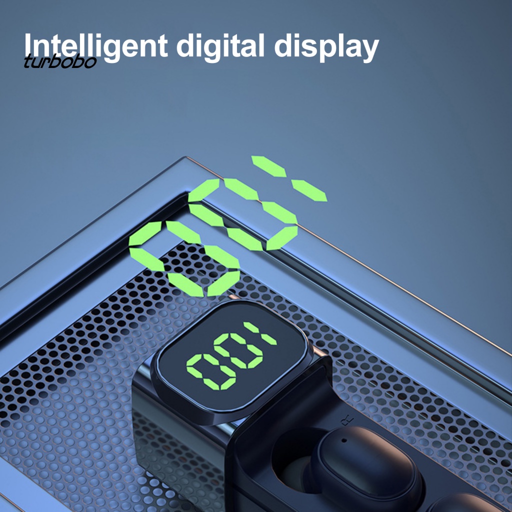 Tai Nghe Nhét Trong Không Dây Bluetooth 5.1 IPX7 Màn Hình Kỹ Thuật Số Thông Minh turbobo BQC-01