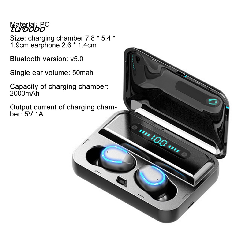 1 Bộ Tai Nghe Bluetooth Không Dây Âm Thanh HiFi turbobo 1 Bằng PC Thoải Mái Kèm Hộp Sạc Cho Doanh Nhân