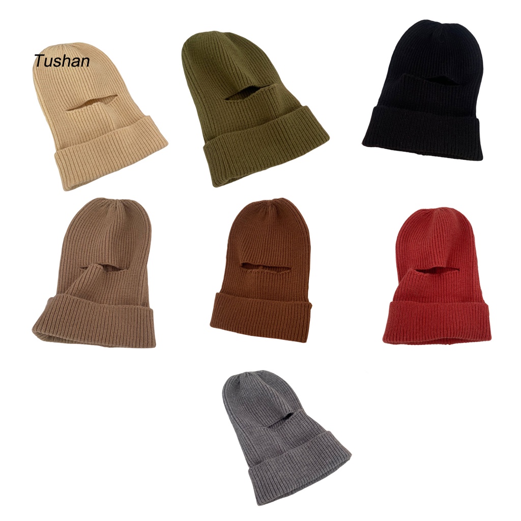 Mũ Beanie Tích Hợp Khăn Choàng Cổ Màu Trơn Bảo Vệ Tai Dùng Khi Lái Xe Ngoài Trời Vào Mùa Đông