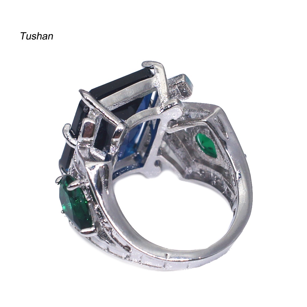 Nhẫn Mặt Vuông Đính Đá Sang Trọng Cho Nữ