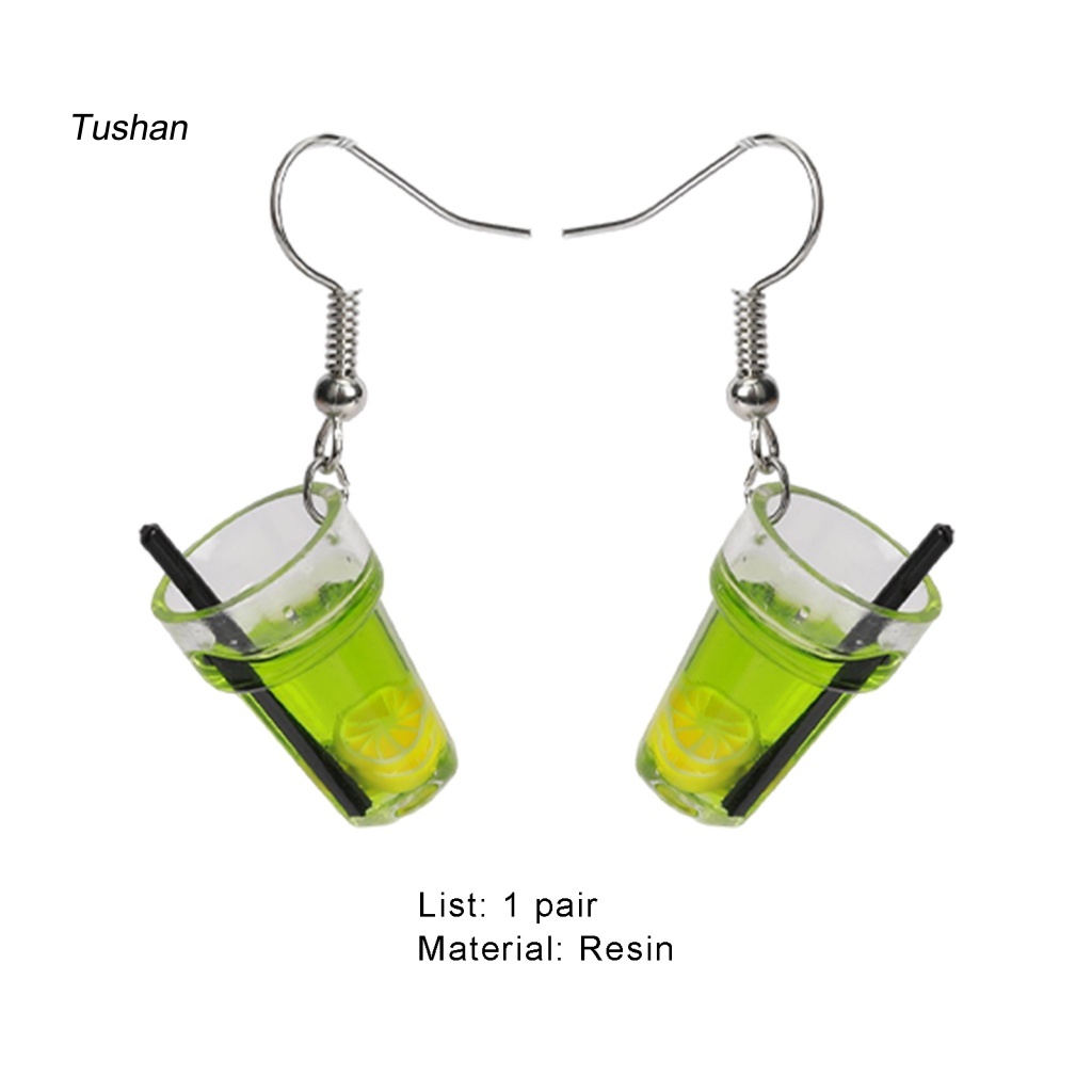 1 Đôi Bông Tai Hình Giọt Nước Trái Cây Bằng Nhựa Resin Chống Thấm Nước