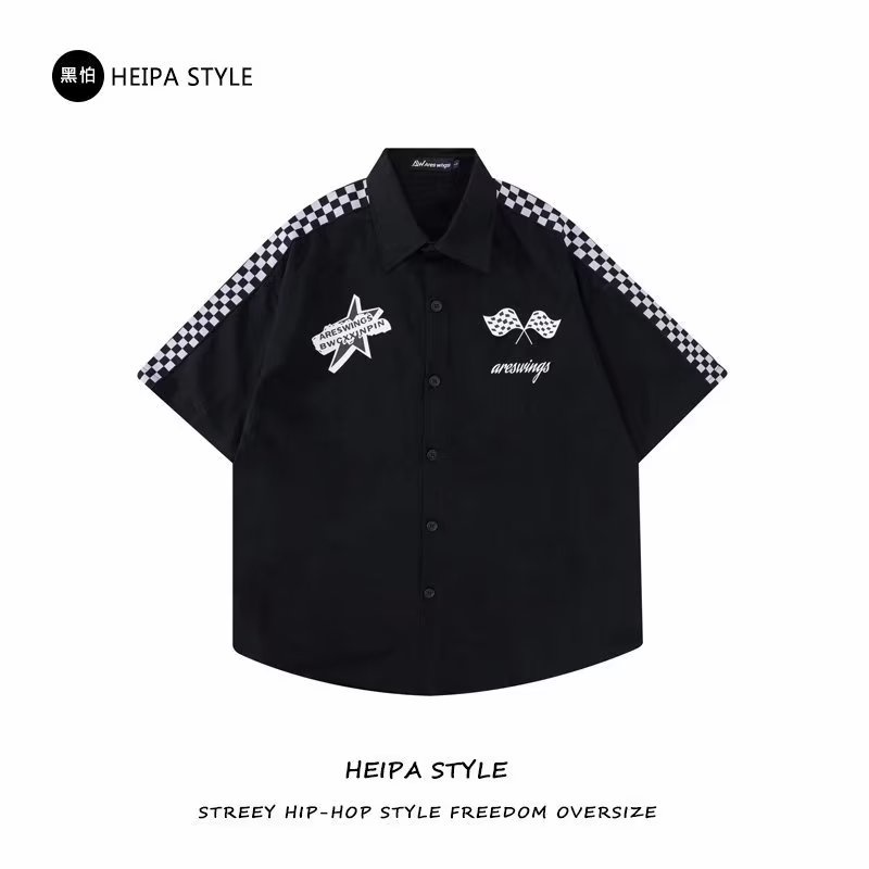 Áo Sơ Mi Tay Lửng Dáng Rộng Phong Cách Âu Mỹ Thời Trang Mùa Hè 2023 Dành Cho Nam